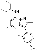 N-(1-Ethylpropyl)-3-(4-methoxy-2-methylphenyl)-2,5-dimethylpyrazolo[1,5-a]pyrimidin-7-amine molecular structure (CAS 202579-74-6)