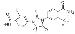 structure of CAS# 2030242-21-6, Enzalutamide Impurity 7;Enzalutamide metabolite M7;4-[3-[3-fluoro-4-(methylcarbamoyl)phenyl]-4,4-dimethyl-5-oxo-2-sulfanylideneimidazolidin-1-yl]-2-(trifluoromethyl)benzamide