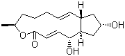 structure of CAS# 20350-15-6, Brefeldin A;1,6,7,8,9,11a,12,13,14,14a-Decahydro-1,13-dihydroxy-6-methyl-4H-cyclopent [f]oxacyclotridecin-4-one; Ascotoxin; Cyanein