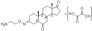 (5alpha)-Androstane-3,6,17-trione 3-[O-(2-aminoethyl)oxime] ethanedioate molecular structure (CAS 203737-94-4)