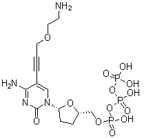 5-[3-(2-Aminoethoxy)-1-propynyl]-2',3'-dideoxy-cytidine 5'-(tetrahydrogen triphosphate) molecular structure (CAS 204062-03-3)