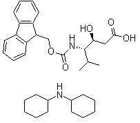 N-Cyclohexylcyclohexanamine (3S,4S)-4-[[(9H-fluoren-9-ylmethoxy)carbonyl]amino]-3-hydroxy-5-methyl-hexanoate molecular structure (CAS 204316-10-9)