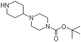 结构式 CAS# 205059-24-1, 4-(哌啶-4-基)哌嗪-1-甲酸叔丁酯