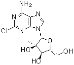 结构式 CAS# 205171-11-5, 2-氯-2'-C-甲基腺苷