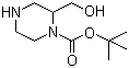 1-N-叔丁氧羰基-2-(羟甲基)哌嗪分子结构 (CAS 205434-75-9)