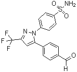 4-[5-(4-Formylphenyl)-3-(trifluoromethyl)-1H-pyrazol-1-yl]benzenesulfonamide molecular structure (CAS 2055787-31-8)