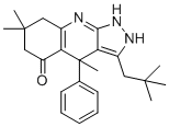 4,7,7-Trimethyl-3-neopentyl-4-phenyl-2,4,6,7,8,9-hexahydro-5H-pyrazolo[3,4-b]quinolin-5-one molecular structure (CAS 2056262-06-5)