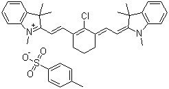 结构式 CAS# 205744-92-9, 2-[2-[2-氯-3-[(1,3-二氢-1,3,3-三甲基-2H-吲哚-2-亚基)亚乙基]-1-环己烯-1-基]乙烯基]-1,3,3-三甲基-3H-吲哚鎓 4-甲基苯磺酸盐
