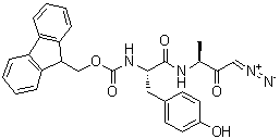 [(1S)-2-[[(1S)-3-Diazo-1-methyl-2-oxopropyl]amino]-1-[(4-hydroxyphenyl)methyl]-2-oxoethyl]carbamic acid 9H-fluoren-9-ylmethyl ester molecular structure (CAS 205763-22-0)