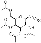 2-乙酰氨基-2-脱氧-3,4,6-O-三乙酰基-beta-D-吡喃葡萄糖异硫氰酸酯分子结构 (CAS 20590-45-8)
