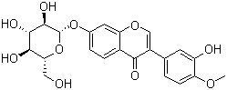 结构式 CAS# 20633-67-4, 毛蕊异黄酮-7-O-beta-D-葡萄糖苷; 毛蕊异黄酮苷