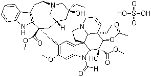 结构式 CAS# 2068-78-2, 硫酸长春新碱; 硫酸醛基长春碱; 硫酸长春醛碱