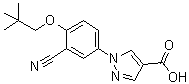 1-[3-氰基-4-(2,2-二甲基丙氧基)苯基]-1H-吡唑-4-羧酸分子结构 (CAS 206884-98-2)