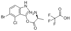 (S)-5-Bromo-4-chloro-1H-indol-3-yl 2-aminopropanoate 2,2,2-trifluoroacetate molecular structure (CAS 207725-18-6)