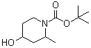 tert-Butyl 4-hydroxy-2-methylpiperidine-1-carboxylate molecular structure (CAS 208046-23-5)
