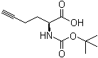 结构式 CAS# 208522-16-1, (2S)-2-[[叔丁氧羰基]氨基]-5-己炔酸