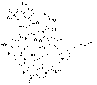 结构式 CAS# 208538-73-2, 米卡芬净钠