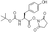 结构式 CAS# 20866-56-2, 叔丁基氧羰基-L-酪氨酸 N-羟基琥珀酰亚胺酯