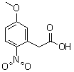structure of CAS# 20876-29-3, 5-Methoxy-2-nitrobenzeneacetic acid;(5-Methoxy-2-nitrophenyl)acetic acid