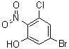 结构式 CAS# 2090301-02-1, 5-溴-3-氯-2-硝基苯酚