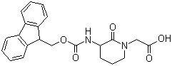 结构式 CAS# 209163-25-7, 3-[(芴甲氧羰基)氨基]-2-氧代-1-哌啶乙酸