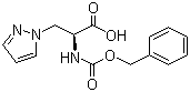 结构式 CAS# 20945-53-3, (S)-2-[(苄氧羰基)氨基]-3-(1H-吡唑-1-基)丙酸; (S)-N-苄氧羰基-3-(1H-吡唑-1-基)丙氨酸