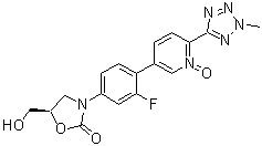 (5R)-3-[3-Fluoro-4-[6-(2-methyl-2H-tetrazol-5-yl)-1-oxido-3-pyridinyl]phenyl]-5-(hydroxymethyl)-2-oxazolidinone molecular structure (CAS 2095100-93-7)