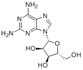 structure of CAS# 2096-10-8, 2-Aminoadenosine ;N6-Me-dA; 2,6-Diaminopurine riboside; (2R,3R,4S,5R)-2-(2,6-Diaminopurin-9-yl)-5-(hydroxymethyl)oxolane-3,4-diol