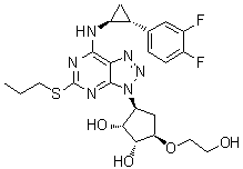 (1R,2R,3S,5R)-3-[7-[[(1S,2R)-2-(3,4-Difluorophenyl)cyclopropyl]amino]-5-(propylthio)-3H-1,2,3-triazolo[4,5-d]pyrimidin-3-yl]-5-(2-hydroxyethoxy)-1,2-cyclopentanediol molecular structure (CAS 2096989-55-6)