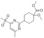 methyl 1-Methoxy-4-(4-methyl-6-(methylsulfonyl)pyrimidin-2-yl)cyclohexane-1-carboxylate molecular structure (CAS 2097133-29-2)