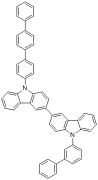 9-([1,1'-Biphenyl]-3-yl)-9'-([1,1':4',1''-terphenyl]-4-yl)-9H,9'H-3,3'-bicarbazole molecular structure (CAS 2101561-65-1)