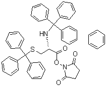 1-[(2R)-1-Oxo-2-[(triphenylmethyl)amino]-3-[(triphenylmethyl)thio]propoxy]-2,5-pyrrolidinedione compd. with benzene molecular structure (CAS 210546-76-2)