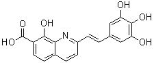 8-羟基-2-[(1E)-2-(3,4,5-三羟基苯基)乙烯基]-7-喹啉羧酸分子结构 (CAS 210890-95-2)