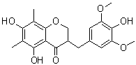 5,7-Dihydroxy-6,8-dimethyl-3-(4'-hydroxy-3',5'-dimethoxybenzyl)chroman-4-one molecular structure (CAS 212201-12-2)