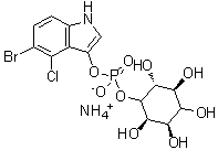 myo-肌醇 1-(5-溴-4-氯-1H-吲哚-3-基磷酸氢酯) 单铵盐分子结构 (CAS 212515-11-2)