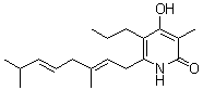 6-[(2E,5E)-3,7-Dimethyl-2,5-octadienyl]-4-hydroxy-3-methyl-5-propyl-2(1H)-pyridinone molecular structure (CAS 213137-53-2)