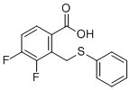 结构式 CAS# 2136287-65-3, 3,4-二氟-2-((苯硫基)甲基)苯甲酸