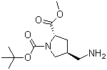 (2S,4S)-4-(Aminomethyl)-1,2-pyrrolidinedicarboxylic acid 1-(tert-butyl) 2-methyl ester molecular structure (CAS 214066-78-1)