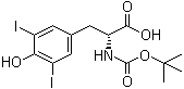 结构式 CAS# 214630-08-7, N-[叔丁氧羰基]-3,5-二碘-D-酪氨酸
