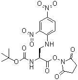 structure of CAS# 214750-68-2, [(1S)-1-[[(2,4-Dinitrophenyl)amino]methyl]-2-[(2,5-dioxo-1-pyrrolidinyl)oxy]-2-oxoethyl]carbamic acid 1,1-dimethylethyl ester