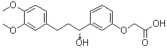 结构式 CAS# 215169-00-9, [3-[(1R)-3-(3,4-二甲氧基苯基)-1-羟基丙基]苯氧基]乙酸