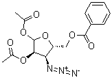 3-Azido-3-deoxy-D-ribofuranose 1,2-diacetate 5-benzoate molecular structure (CAS 215176-56-0)