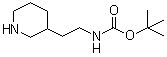 结构式 CAS# 215305-98-9, (2-(哌啶-3-基)乙基)氨基甲酸叔丁酯
