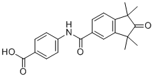 4-[(1,1,3,3-Tetramethyl-2-oxoindene-5-carbonyl)amino]benzoic acid molecular structure (CAS 215307-86-1)