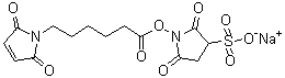 结构式 CAS# 215312-86-0, 1-[[6-(2,5-二氢-2,5-二氧代-1H-吡咯-1-基)-1-氧代己基]氧基]-2,5-二氧代-3-吡咯烷磺酸钠盐