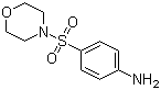 structure of CAS# 21626-70-0, 4-(Morpholinosulfonyl)aniline;4-((4-Morpholine)sulfonyl)phenylamine; 4-(4-Morpholinylsulfonyl)aniline; 4-(Morpholin-4-ylsulfonyl)phenylamine