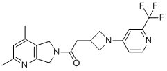 structure of CAS# 2170722-84-4, Emraclidine;1-(2,4-dimethyl-5,7-dihydropyrrolo[3,4-b]pyridin-6-yl)-2-[1-[2-(trifluoromethyl)pyridin-4-yl]azetidin-3-yl]ethanone