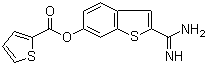 structure of CAS# 217099-43-9, 2-Thiophenecarboxylic acid 2-(aminoiminomethyl)benzo[b]thien-6-yl ester