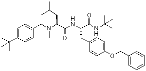 N-[[4-(1,1-Dimethylethyl)phenyl]methyl]-N-methyl-L-leucyl-N-(1,1-dimethylethyl)-O-(phenylmethyl)-L-tyrosinamide molecular structure (CAS 217171-01-2)