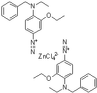 Bis[4-(benzylethylamino)-3-ethoxybenzenediazonium]  tetrachlorozincate molecular structure (CAS 21723-86-4)